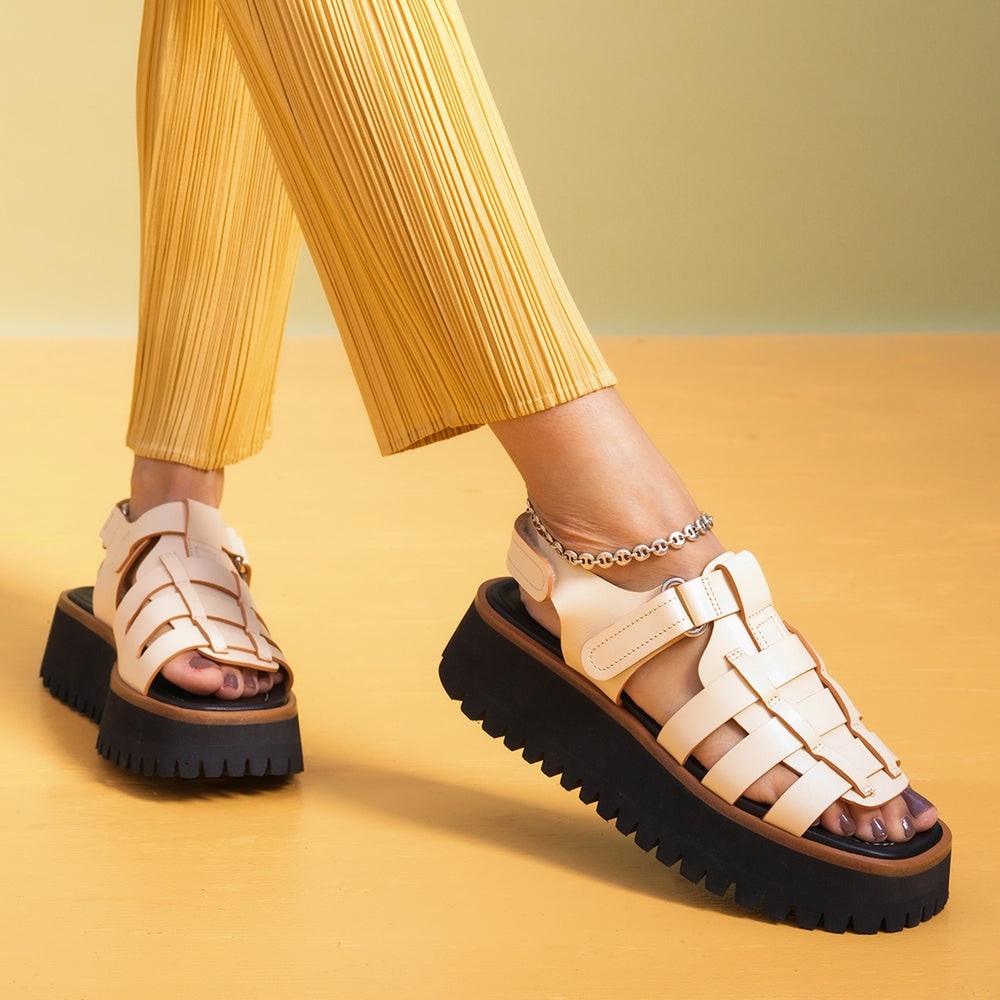 Labucq Cream Platform Sandals